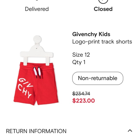 Givenchy Kids
Logo-print track shorts
Size 12M - Picture 4 of 5